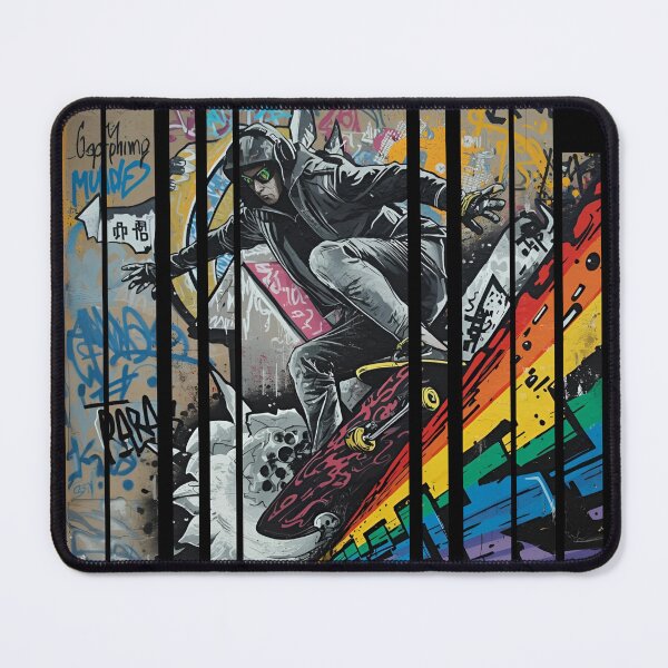 Item preview, Ride the Soundwave – skateboarder surfing on giant colorful soundwave with headphones on 10 designed and sold by Neon G.