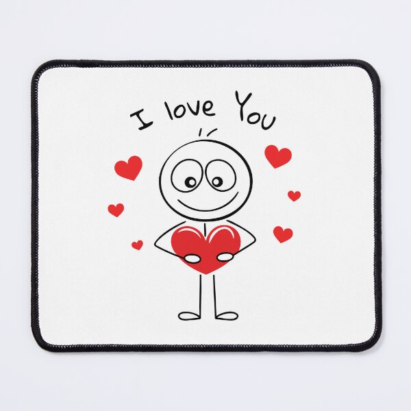 Item preview, Cute Stick Figure Holding Heart with Floating Hearts designed and sold by OneLook.