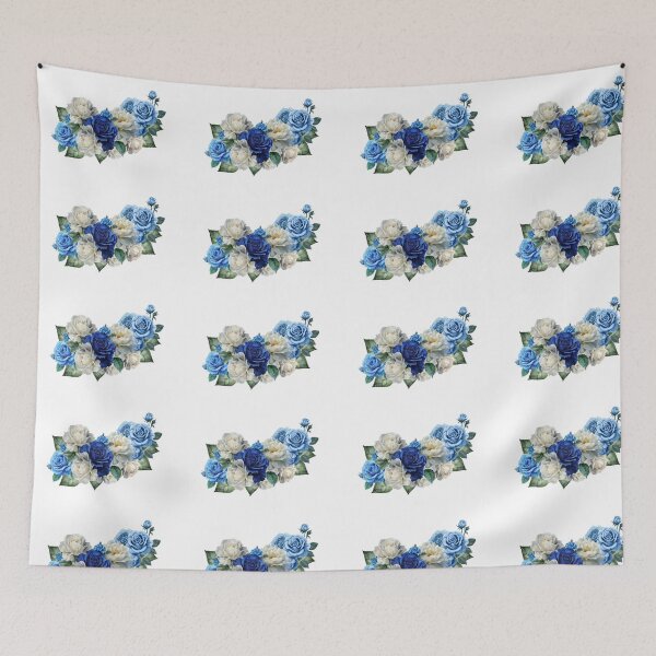 Aperçu de l'œuvre Roses bleues et blanches créée et vendue par Niespodzianki.