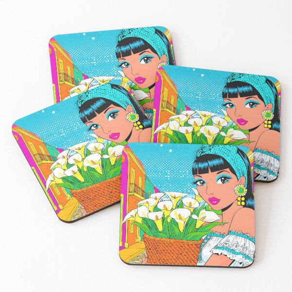 Item preview, Colorful Woman with Flowers in Vibrant Setting Art designed and sold by Artessie.
