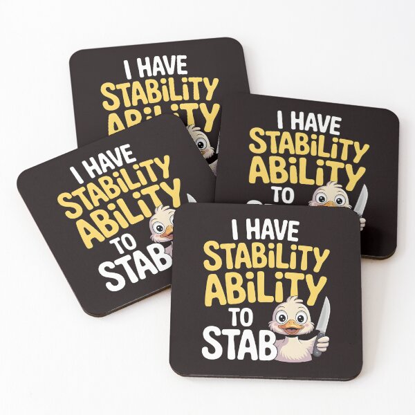 Item preview, I Have Stability Ability to Stab Duck Meme – Weird Duck Sarcastic Humor designed and sold by Redgiant87x.