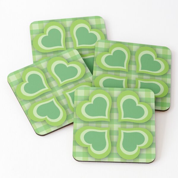 Item preview, Green Gingham with Hearts designed and sold by Digitalmyth's Designs.