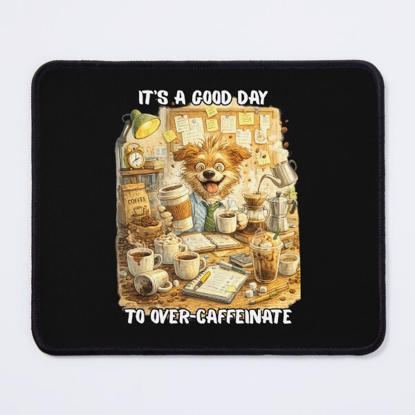 Item preview, Funny Dog Over Caffeinated Coffee Addict Humor designed and sold by DigitalMomy.