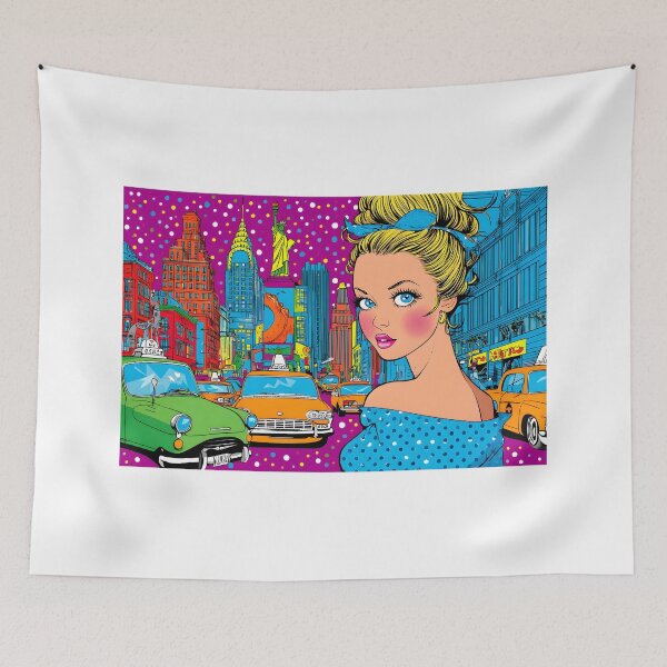 Item preview, Vibrant Cityscape with a Stylish woman  designed and sold by Artessie.