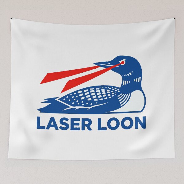 Item preview, Laser Loon Sticker – Retro Meme Bird with Laser Eyes | Minnesota Pop Culture, Funny Quirky Design designed and sold by RedStreamStudio.