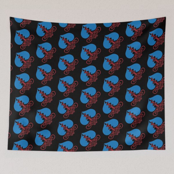 Item preview, Red & Blue Broken Hearts Cascading on Black designed and sold by Digitalmyth's Designs.