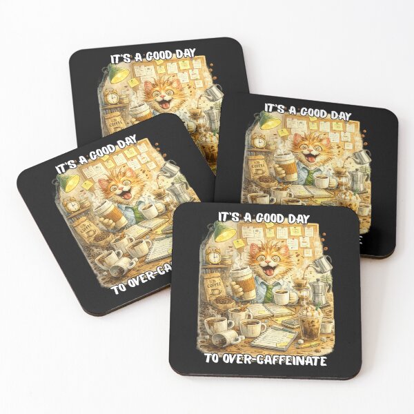 Item preview, Funny Cat Over Caffeinated Coffee Addict Humor designed and sold by DigitalMomy.