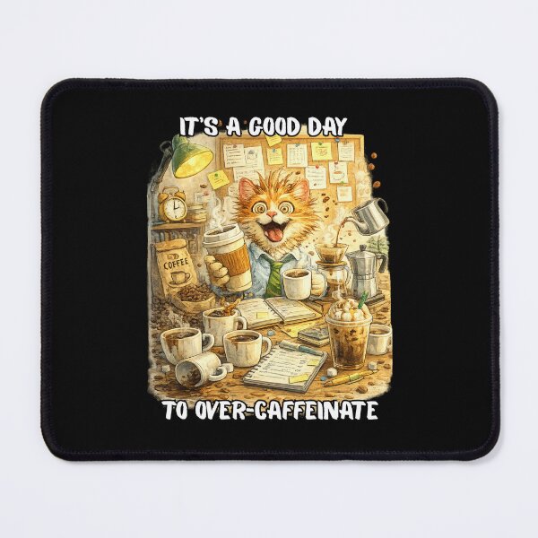 Item preview, Funny Cat Over Caffeinated Coffee Addict Humor designed and sold by DigitalMomy.