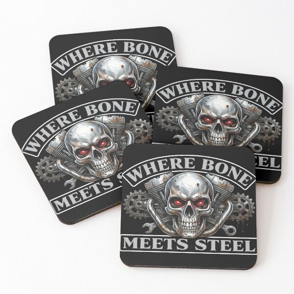 Item preview, Where Bone Meets Steel Skull designed and sold by AdrianoMartinez.