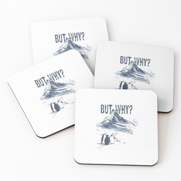 Item preview, Existential Penguin Illustration — Funny "But Why?" Antarctic Mountain Landscape designed and sold by Colorful-Garden.