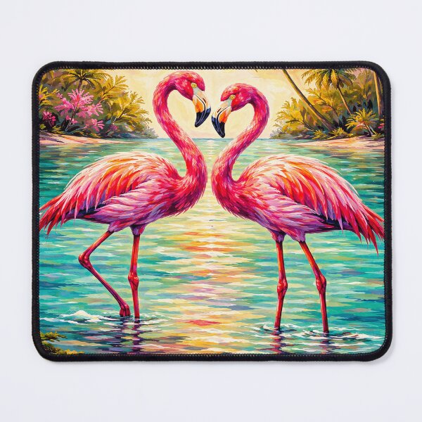 Item preview, Tropical Flamingo Love – Vibrant Lagoon Sunset Flamingo Art designed and sold by alw951.
