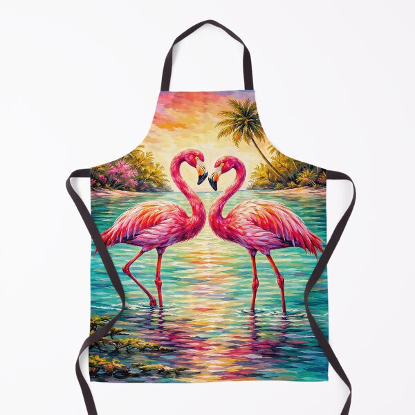 Item preview, Tropical Flamingo Love – Vibrant Lagoon Sunset Flamingo Art designed and sold by alw951.