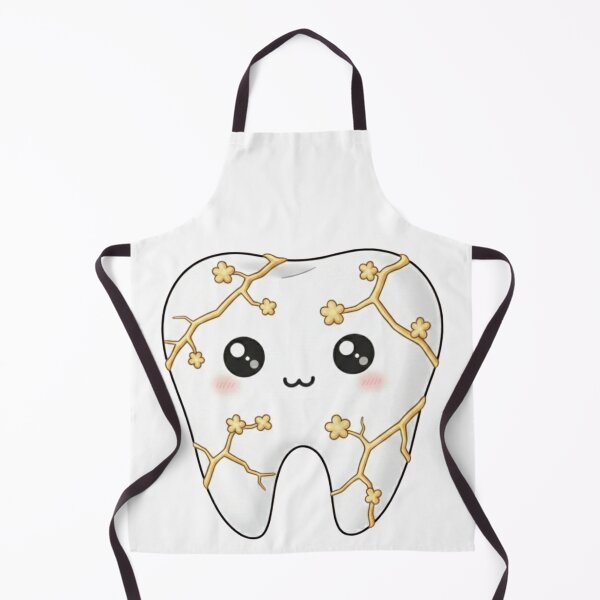Item preview, Kawaii Floral Kintsugi Tooth- Cute Dental Art & Gold Design designed and sold by MBBialyPiksel.