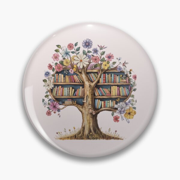 Item preview, tree with an unusual structure, its branches blossoming with a vibrant array of colorful flowers and books instead of leaves  designed and sold by 123ks.