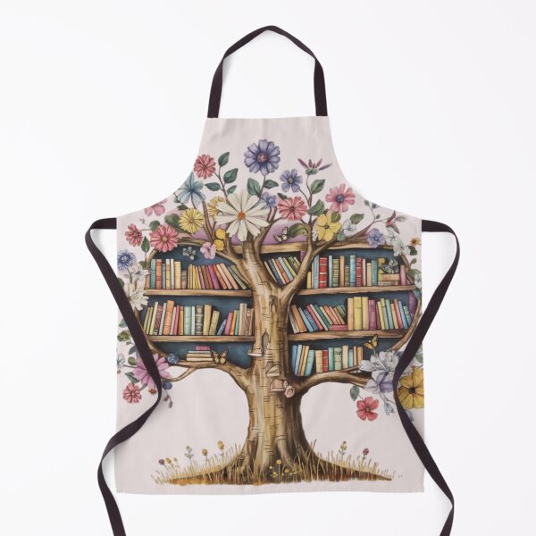 Item preview, tree with an unusual structure, its branches blossoming with a vibrant array of colorful flowers and books instead of leaves  designed and sold by 123ks.