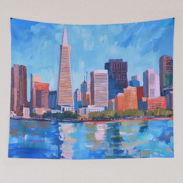 Item preview, San Francisco Skyline – Marine Blue designed and sold by SkylineVistas Designs.