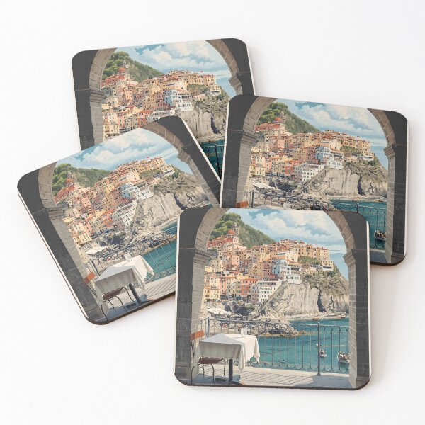 Item preview, Cinque Terre Italy Vintage Travel Illustration designed and sold by DigitalStudioZT.