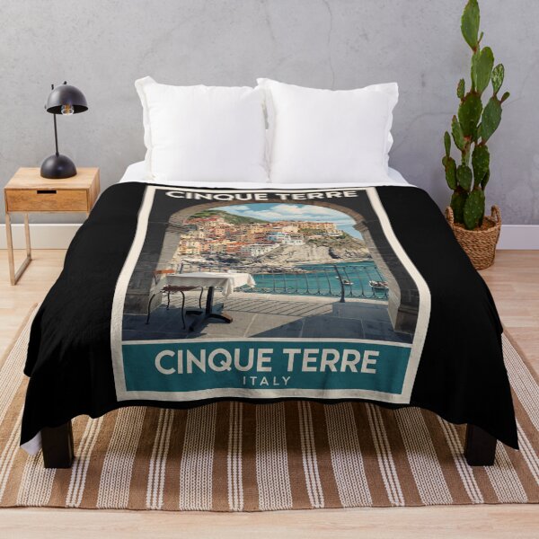 Item preview, Cinque Terre Italy Vintage Travel Illustration designed and sold by DigitalStudioZT.