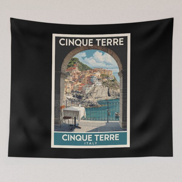 Item preview, Cinque Terre Italy Vintage Travel Illustration designed and sold by DigitalStudioZT.