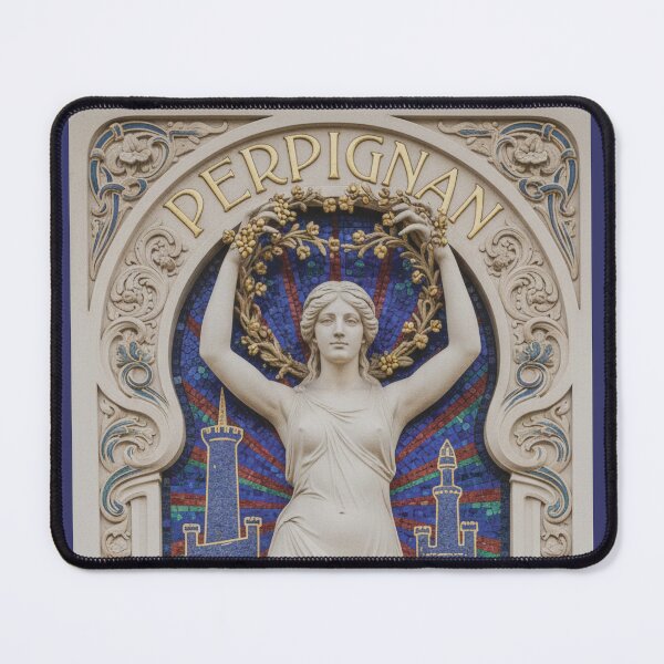 Item preview, Perpignan France Renaissance Mosaic - Mediterranean Goddess Wall Art designed and sold by FrancophileFun.