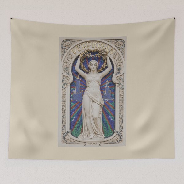 Item preview, Perpignan France Renaissance Mosaic - Mediterranean Goddess Wall Art designed and sold by FrancophileFun.