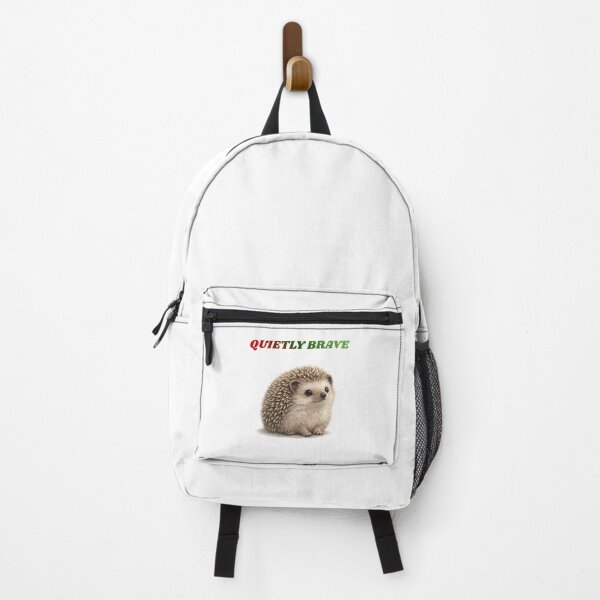 Item preview, Quietly Brave – Gentle Strength Hedgehog Quote designed and sold by GeoWild Designs.
