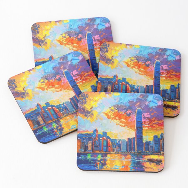 Item preview, Hong Kong Skyline – Radiant Color designed and sold by SkylineVistas Designs.