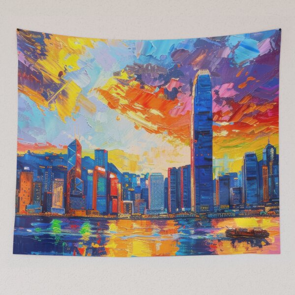 Item preview, Hong Kong Skyline – Radiant Color designed and sold by SkylineVistas Designs.