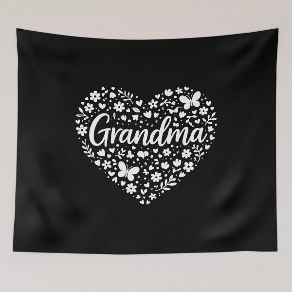 Item preview, Grandma Floral Heart Typography designed and sold by LunaMagicStudio.
