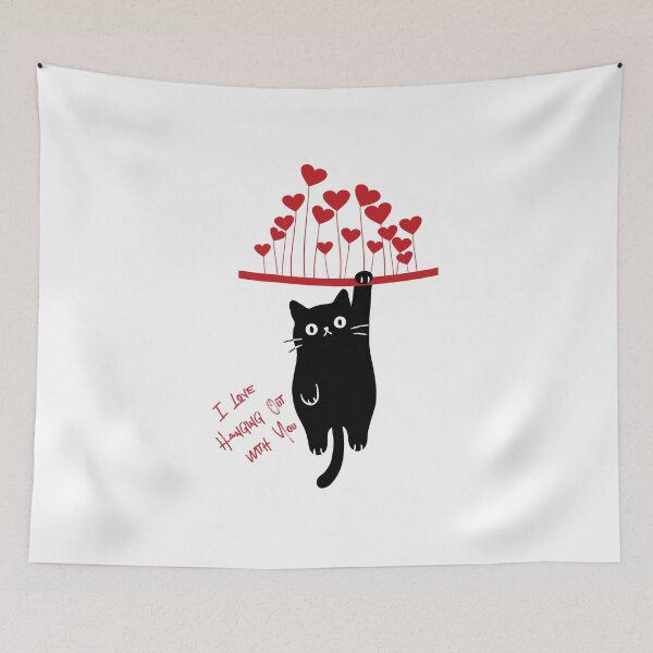 Item preview, Funny Black Cat Hanging Out Valentine's Day designed and sold by Artycom.