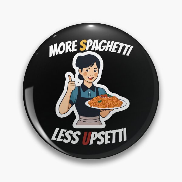 Artikelvorschau, Retro Girl More Spaghetti Less Upsetti Pun entworfen und verkauft von Design By Niko.