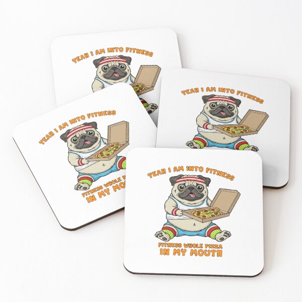 Item preview,  Funny Pug Into Fitness Pizza Humor designed and sold by TeeARTHY.