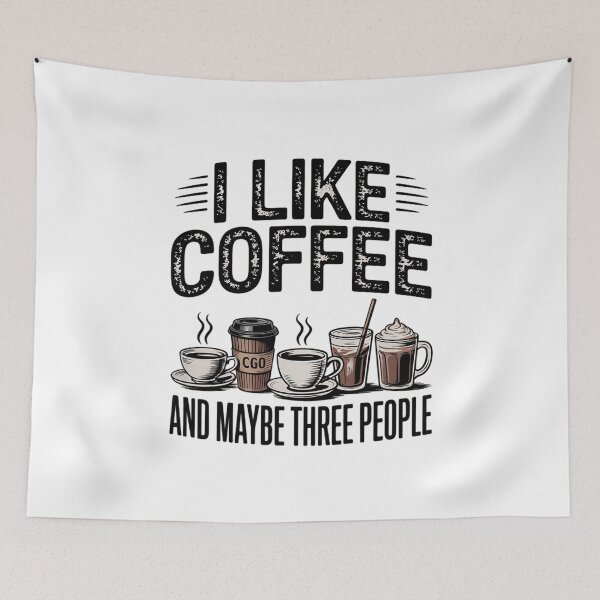 Item preview, I Like Coffee Caffeine Addicted Coffee Lover Saying designed and sold by joyouartArt.