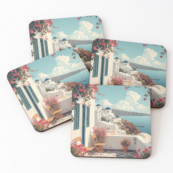 Item preview, Mykonos Vintage Travel Illustration Greek Island designed and sold by DigitalStudioZT.