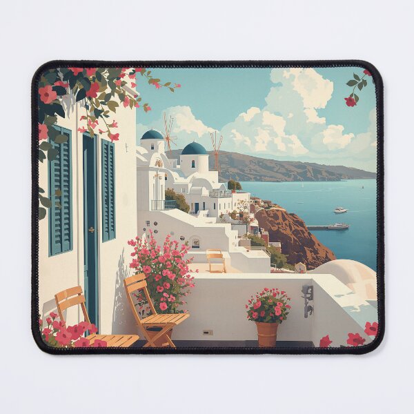 Item preview, Mykonos Vintage Travel Illustration Greek Island designed and sold by DigitalStudioZT.