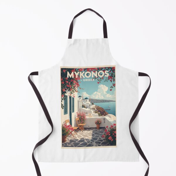 Item preview, Mykonos Vintage Travel Illustration Greek Island designed and sold by DigitalStudioZT.