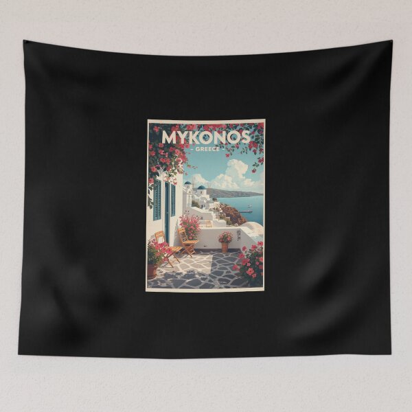 Item preview, Mykonos Vintage Travel Illustration Greek Island designed and sold by DigitalStudioZT.