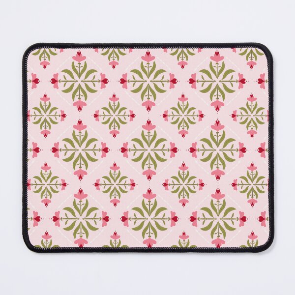 Item preview, Valentine Floral Tile Pattern - pink designed and sold by Willow & Grace Designs.