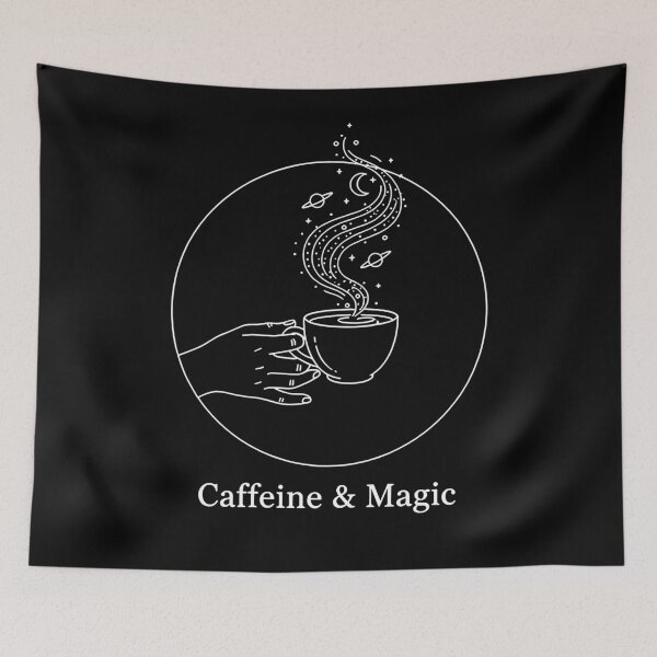 Item preview, Caffeine and Magic Vintage - Retro Mystical Coffee Lover Art designed and sold by Axivra.