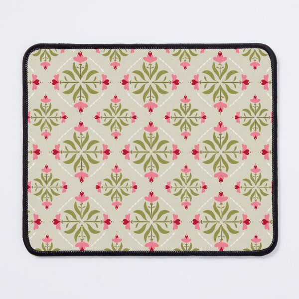 Item preview, Valentine Floral Tile Pattern - green designed and sold by Willow & Grace Designs.
