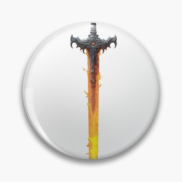 Item preview, Flaming sword with intricate design and fiery blade designed and sold by Creative88Art.