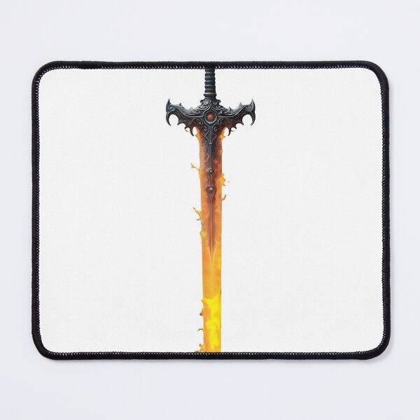 Item preview, Flaming sword with intricate design and fiery blade designed and sold by Creative88Art.