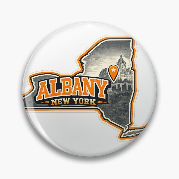 Item preview, Albany New York State Outline Map Label Design designed and sold by Item Geeks.
