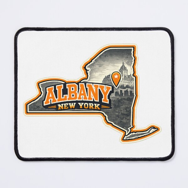 Item preview, Albany New York State Outline Map Label Design designed and sold by Item Geeks.