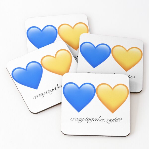 Item preview, Byler Crazy Together Blue and Yellow Hearts designed and sold by maelrusydesigns.