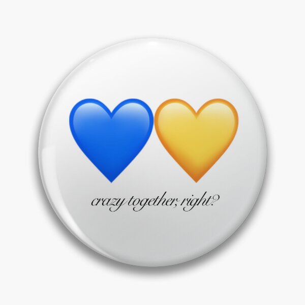 Item preview, Byler Crazy Together Blue and Yellow Hearts designed and sold by maelrusydesigns.