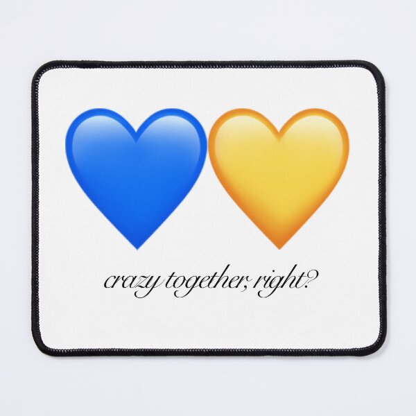 Item preview, Byler Crazy Together Blue and Yellow Hearts designed and sold by maelrusydesigns.
