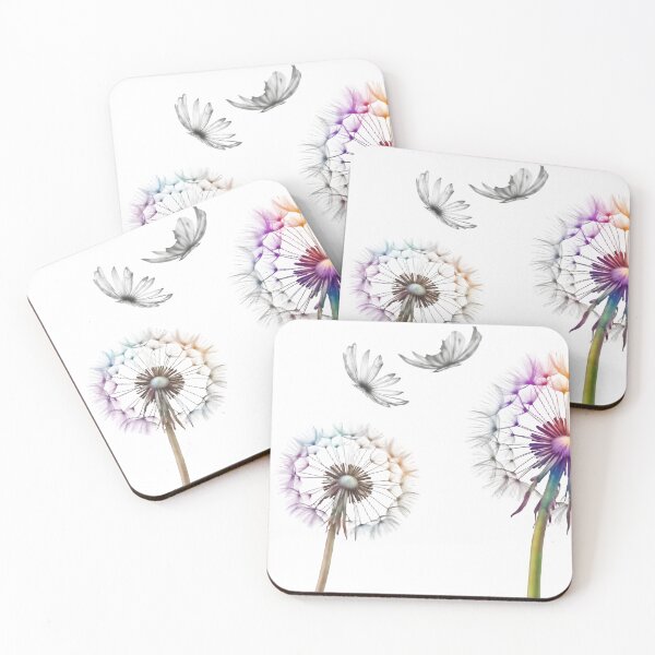 Item preview, Vibrant dandelion flowers dispersing seeds in colorful motion designed and sold by Creative88Art.