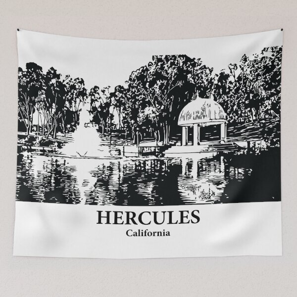 Item preview, Hercules CA - Ink Cityscape Illustration designed and sold by Lakeric Cityscapes.