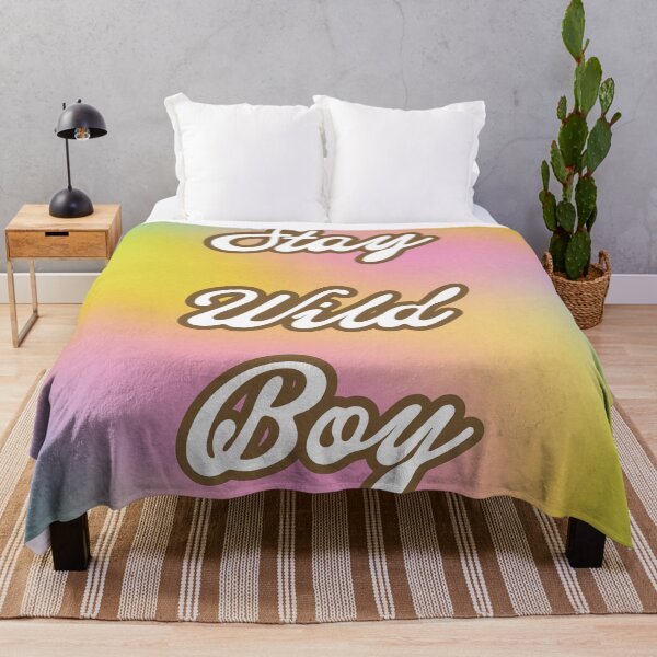 Item preview, Stay Wild Boy - Pastel Rainbow Retro Quote designed and sold by Beverly Montgomery Design.